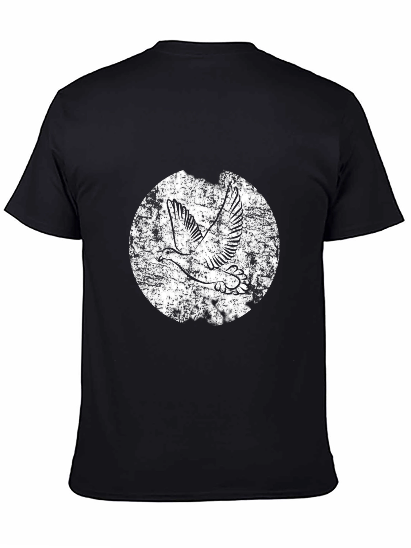 Retro Dove Graphic Black T-Shirt