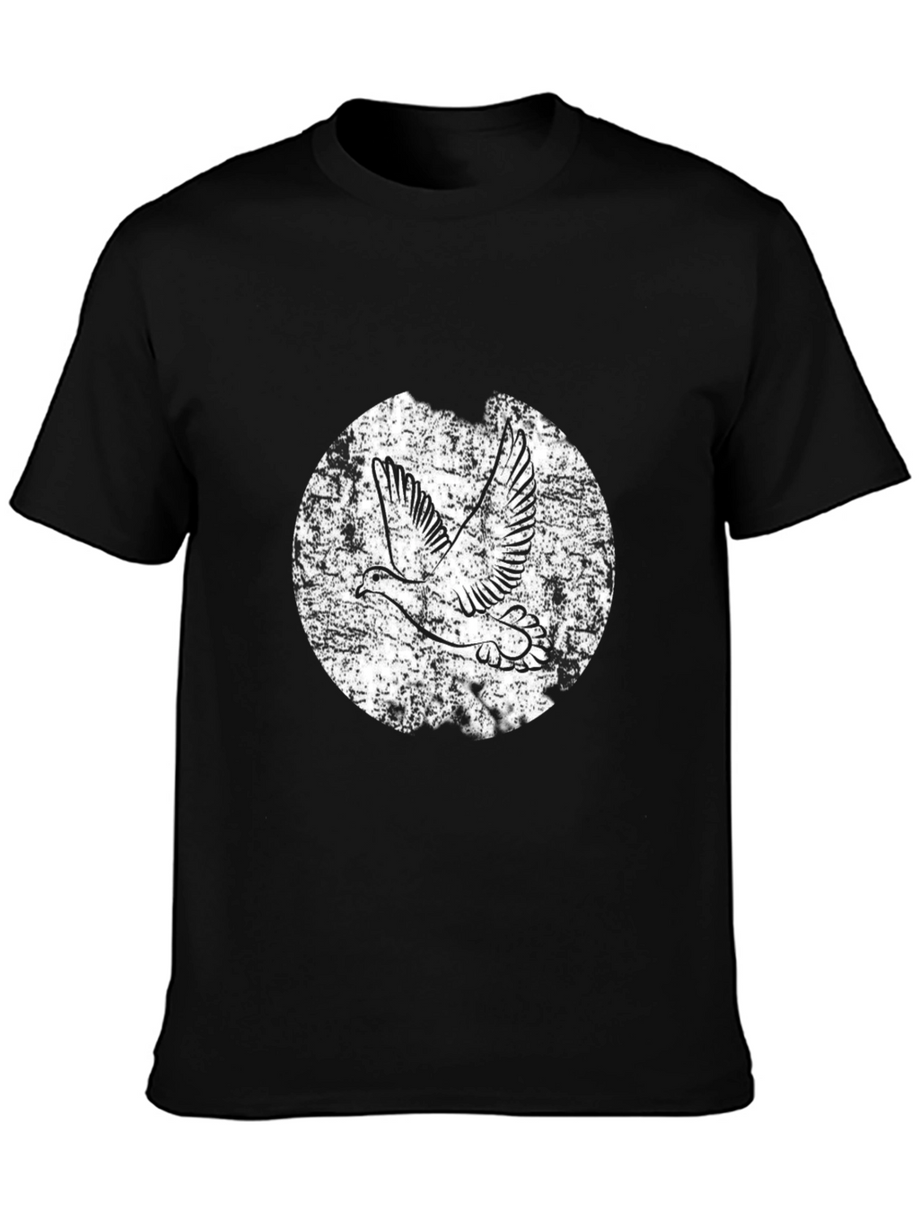 Retro Dove Graphic Black T-Shirt