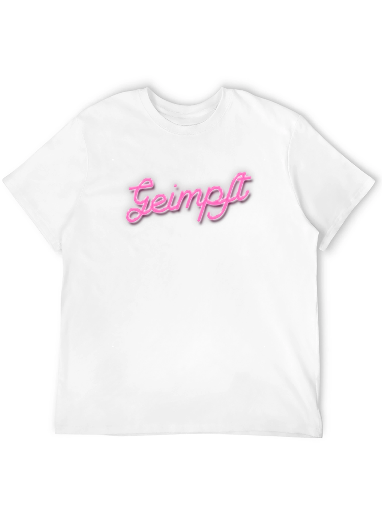 Geimpft Pink Neon Style Graphic T-Shirt