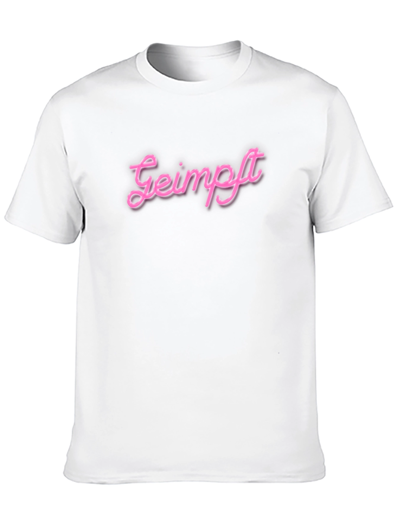 Geimpft Pink Neon Style Graphic T-Shirt