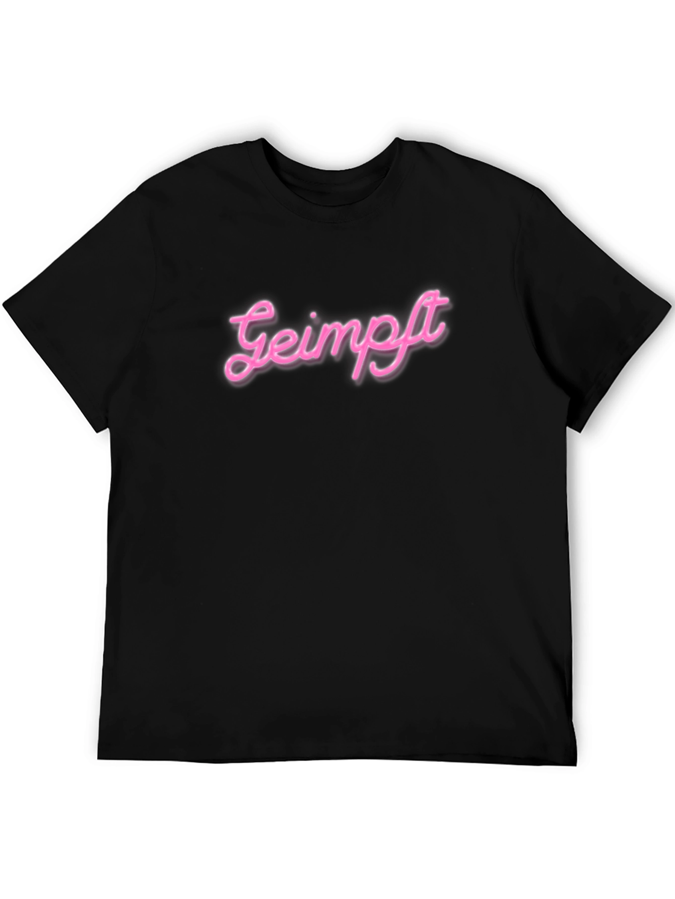 Geimpft Pink Neon Style Graphic T-Shirt