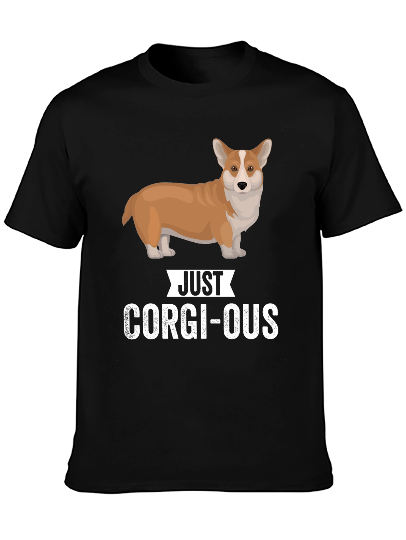Just Corgi-ous Graphic Tee - Black Cotton T-Shirt