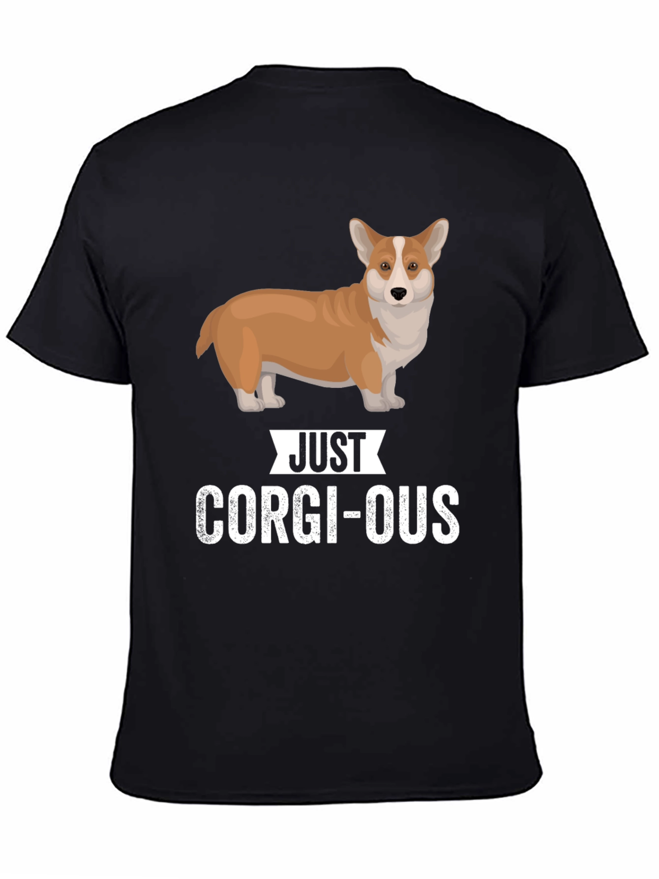 Just Corgi-ous Graphic Tee - Black Cotton T-Shirt
