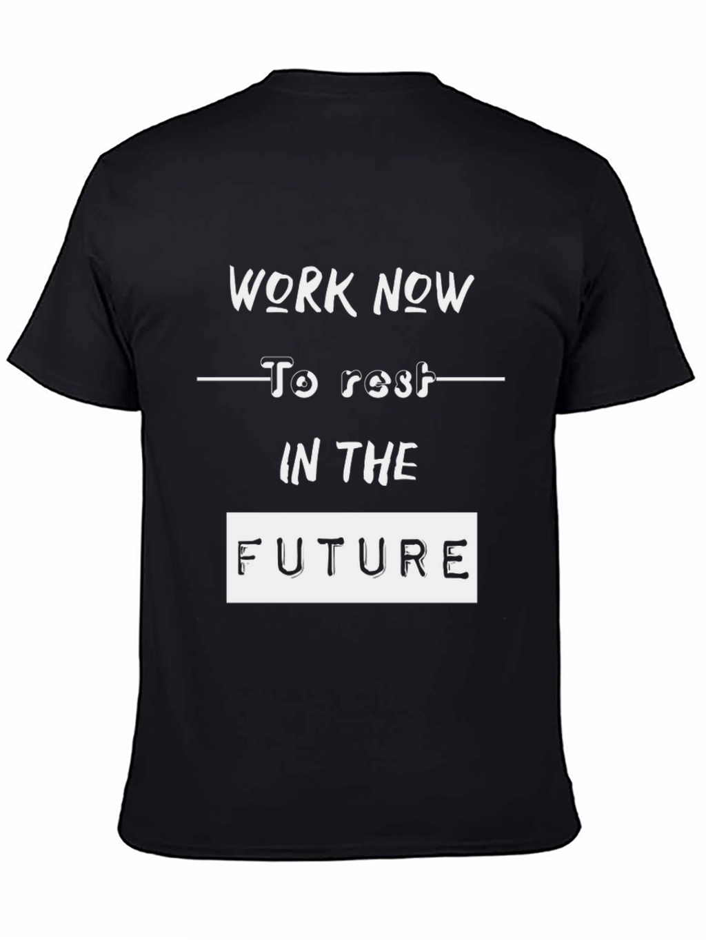 Work Now T-Shirt Black Cotton Graphic Tee