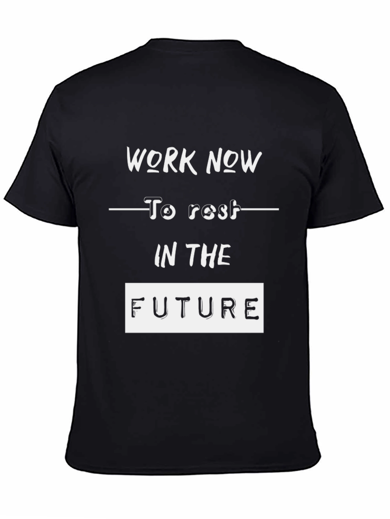 Work Now T-Shirt Black Cotton Graphic Tee
