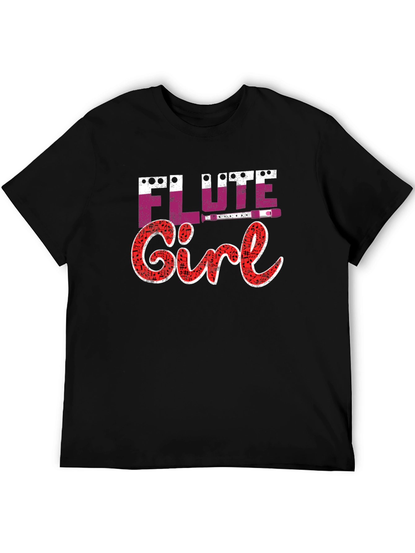 Flute Girl Graphic Tee - Music Lover Shirt