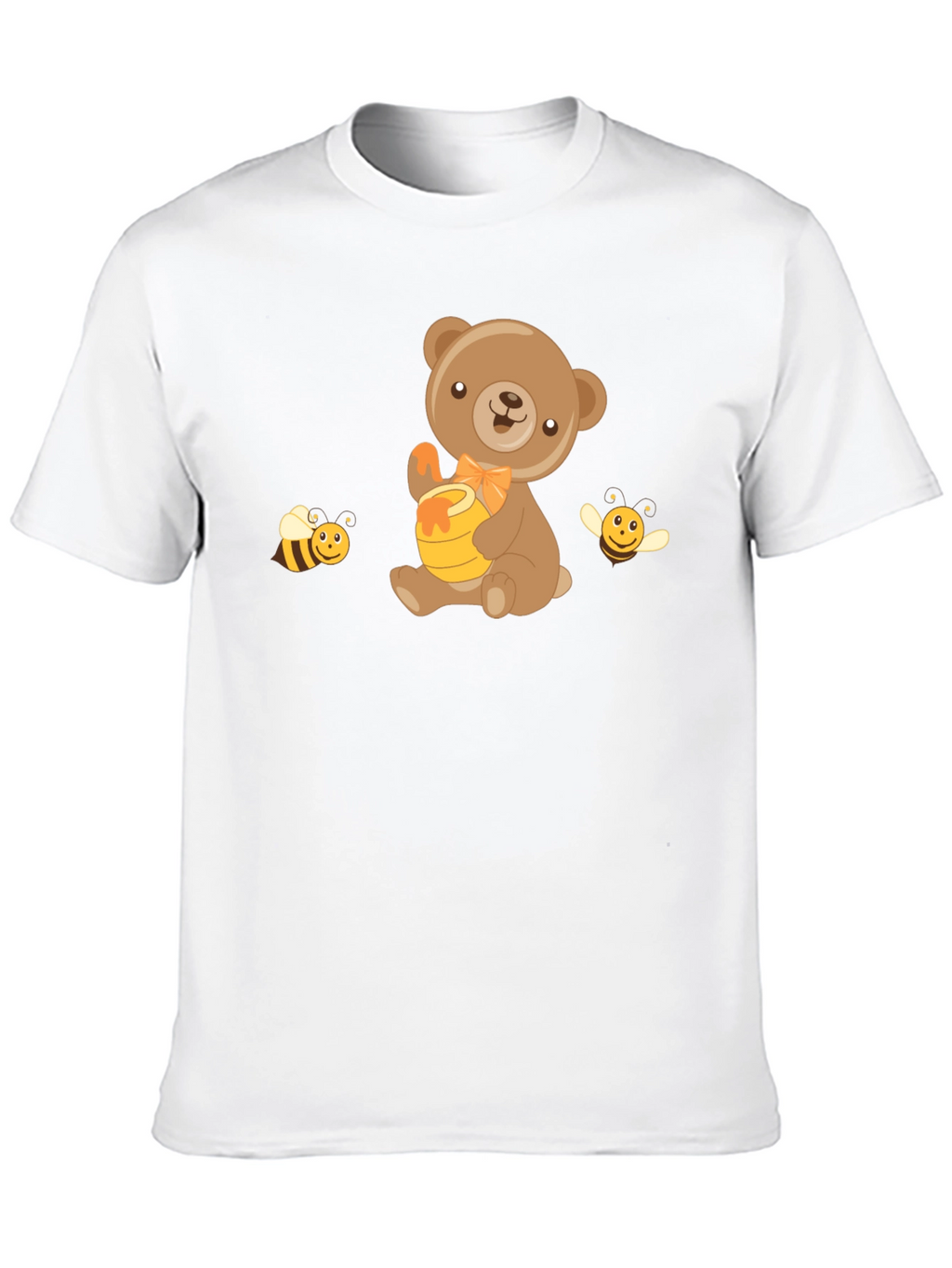 Bear & Bees Graphic Tee - Cute Cartoon T-Shirt