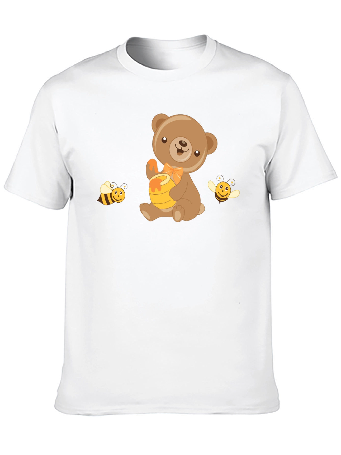 Bear & Bees Graphic Tee - Cute Cartoon T-Shirt