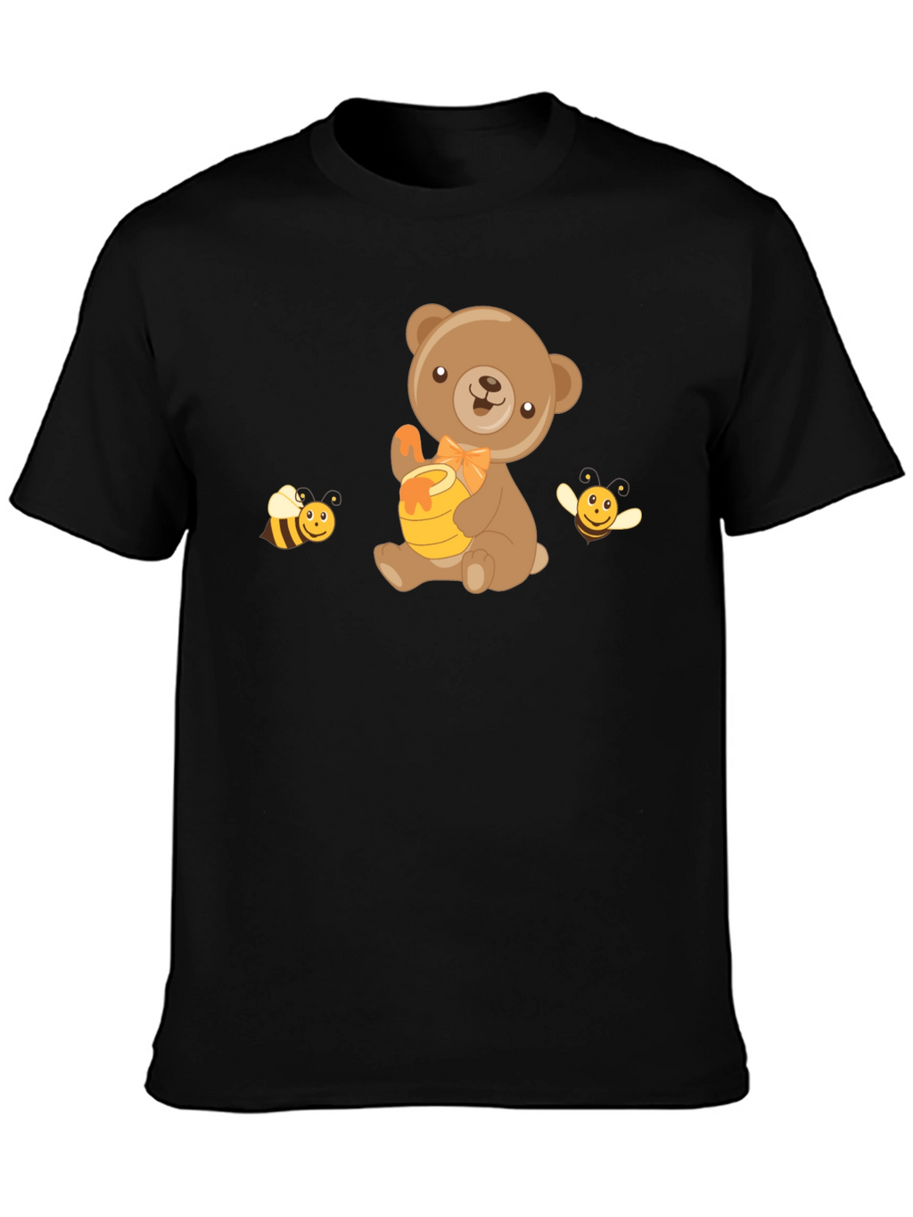 Bear & Bees Graphic Tee - Cute Cartoon T-Shirt