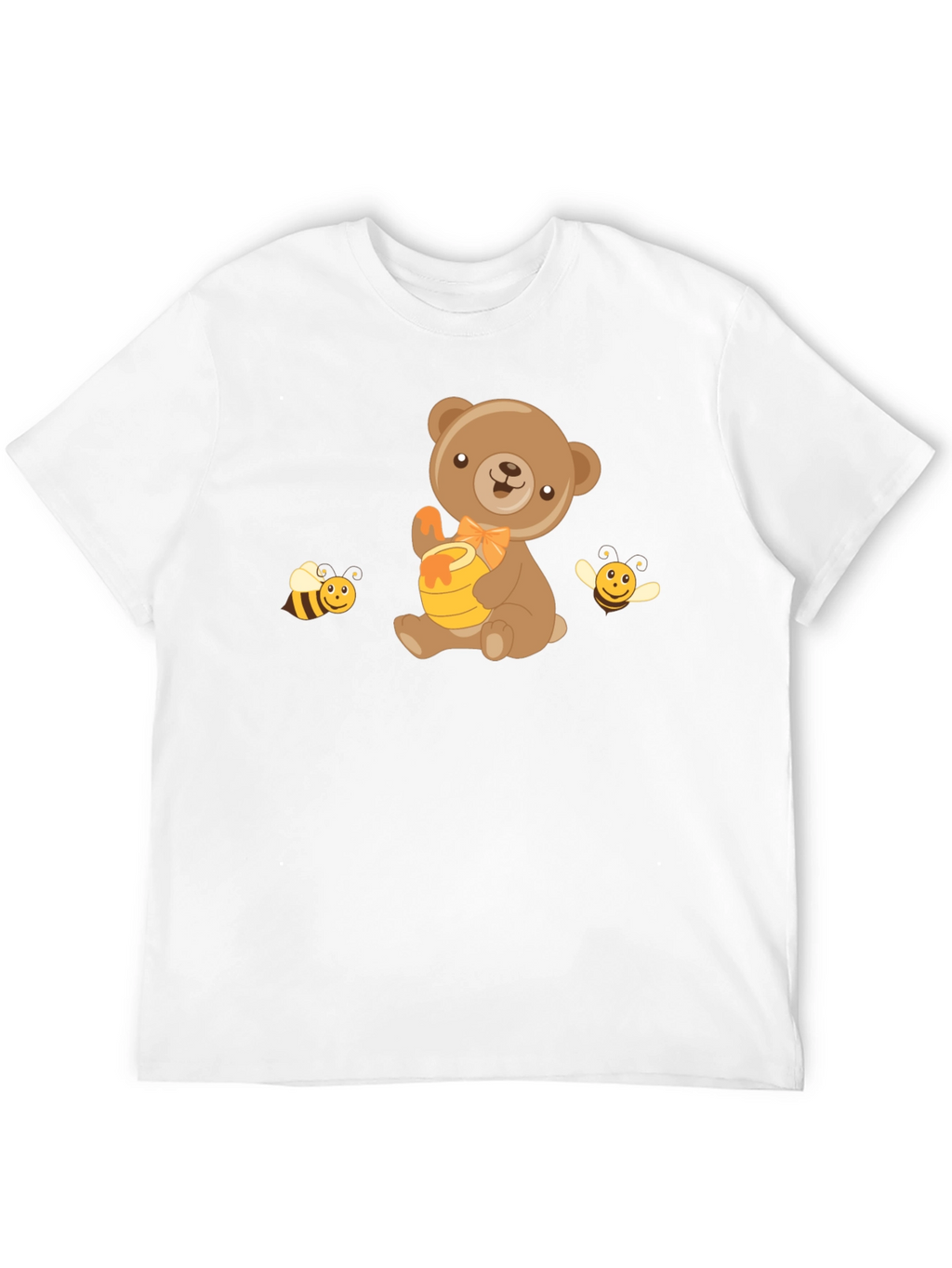 Bear & Bees Graphic Tee - Cute Cartoon T-Shirt