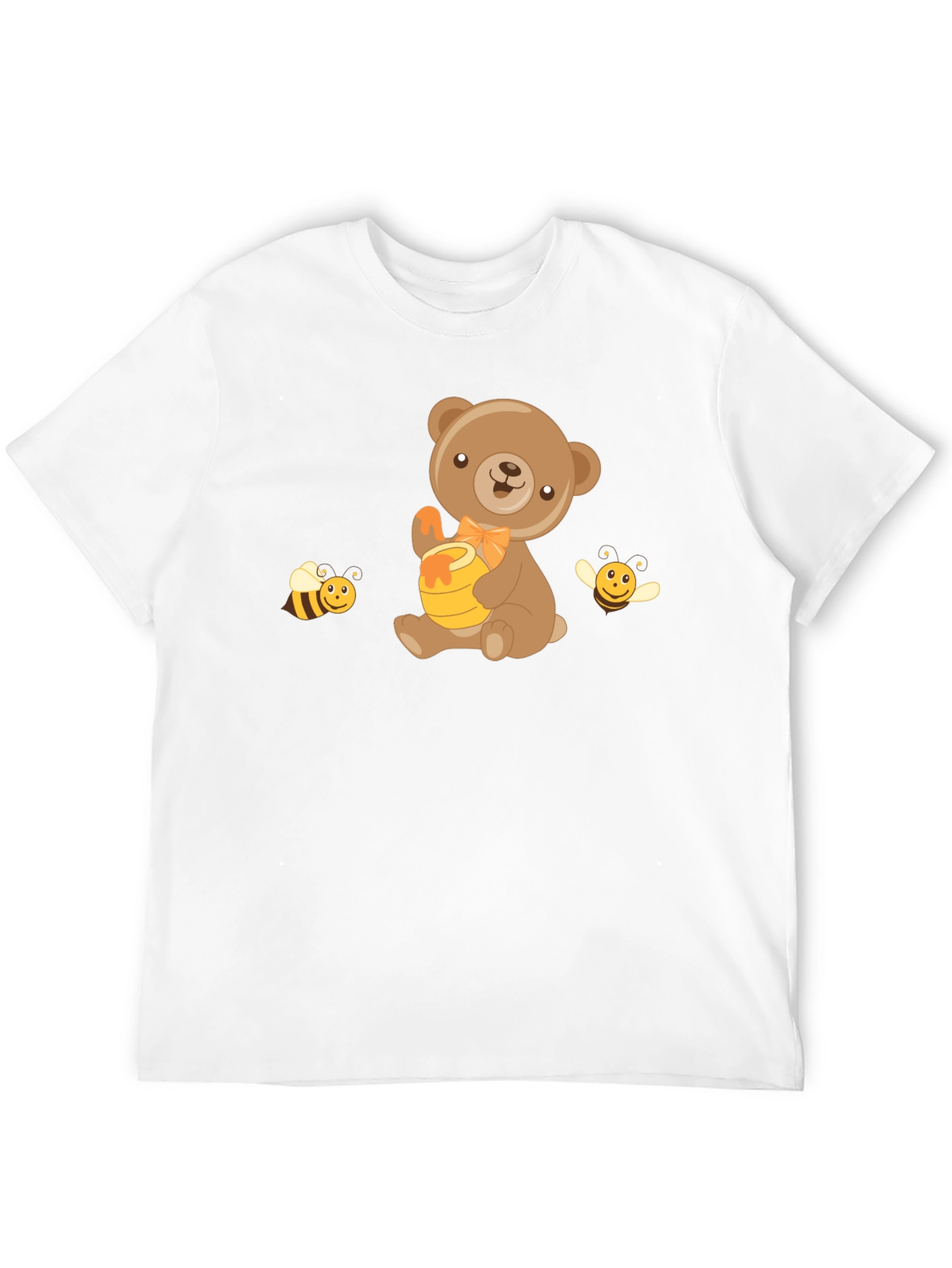 Bear & Bees Graphic Tee - Cute Cartoon T-Shirt