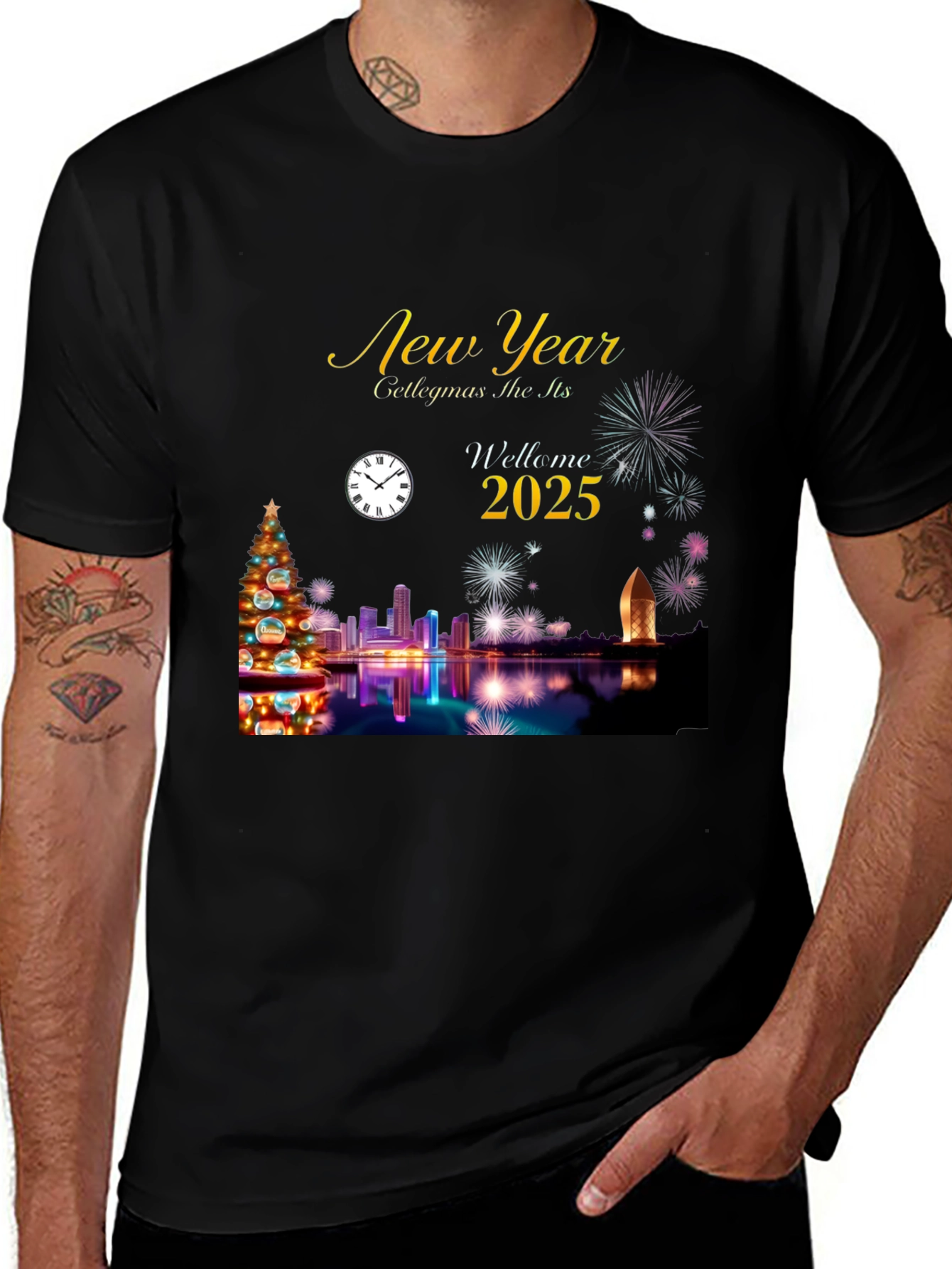 Festive New Year 2025 Graphic Tee