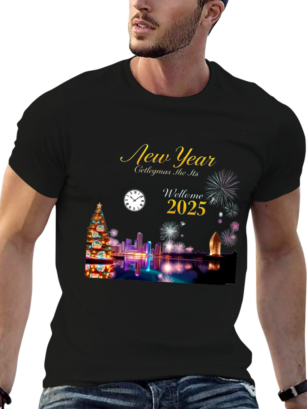 Festive New Year 2025 Graphic Tee
