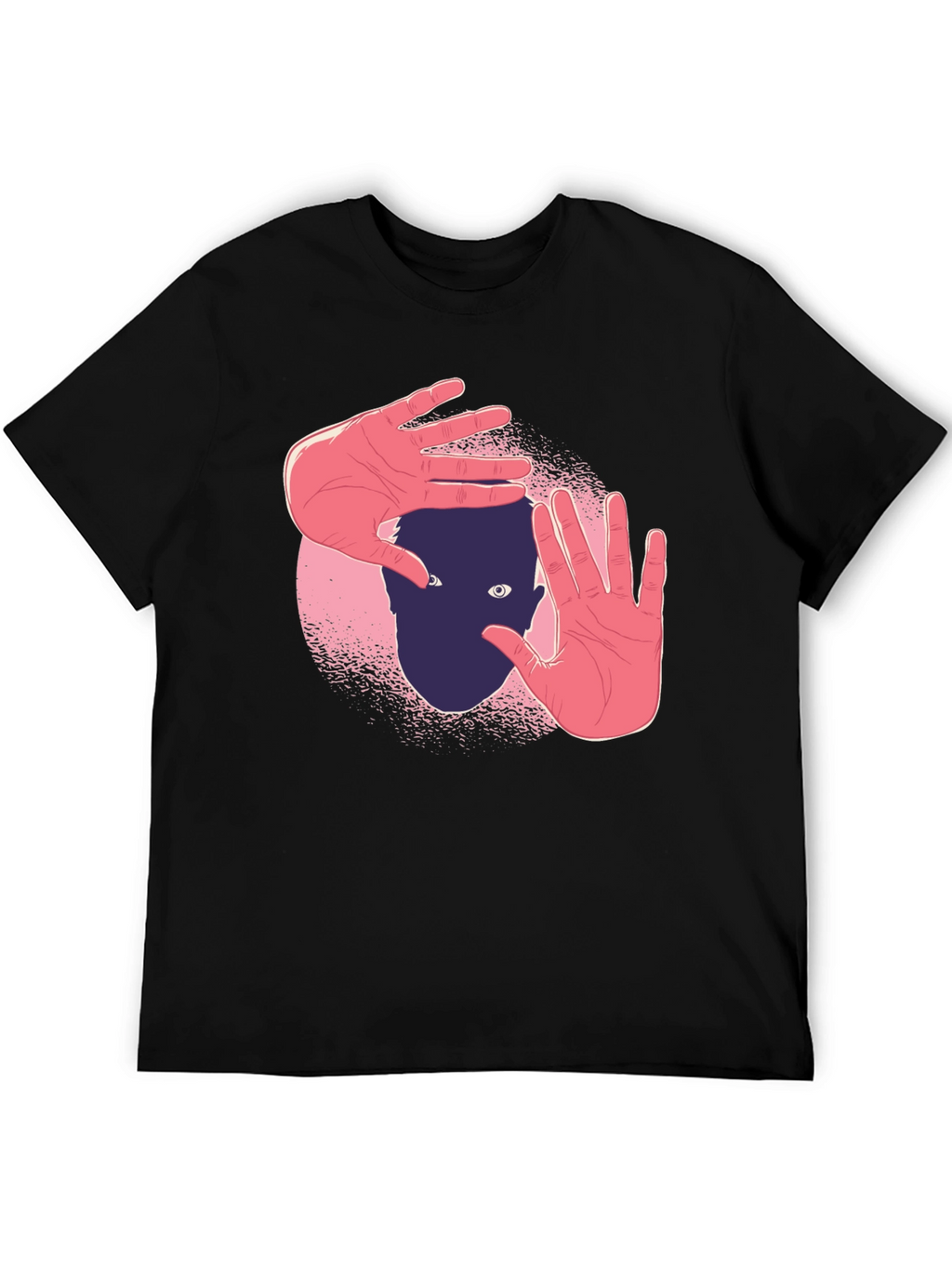 Abstract Hands Graphic Black T-Shirt