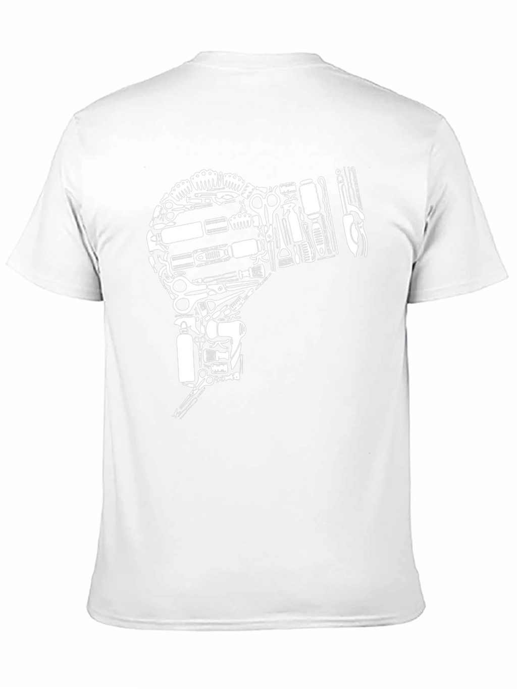 Barber Tool Hair Dryer Black T-Shirt