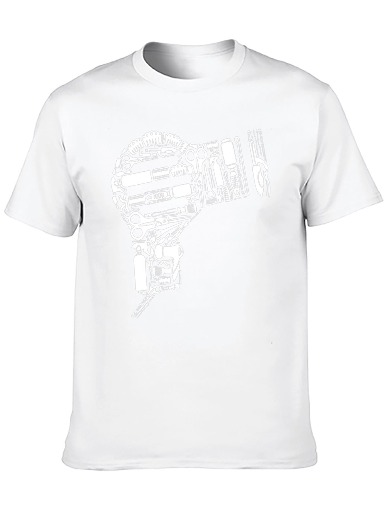 Barber Tool Hair Dryer Black T-Shirt