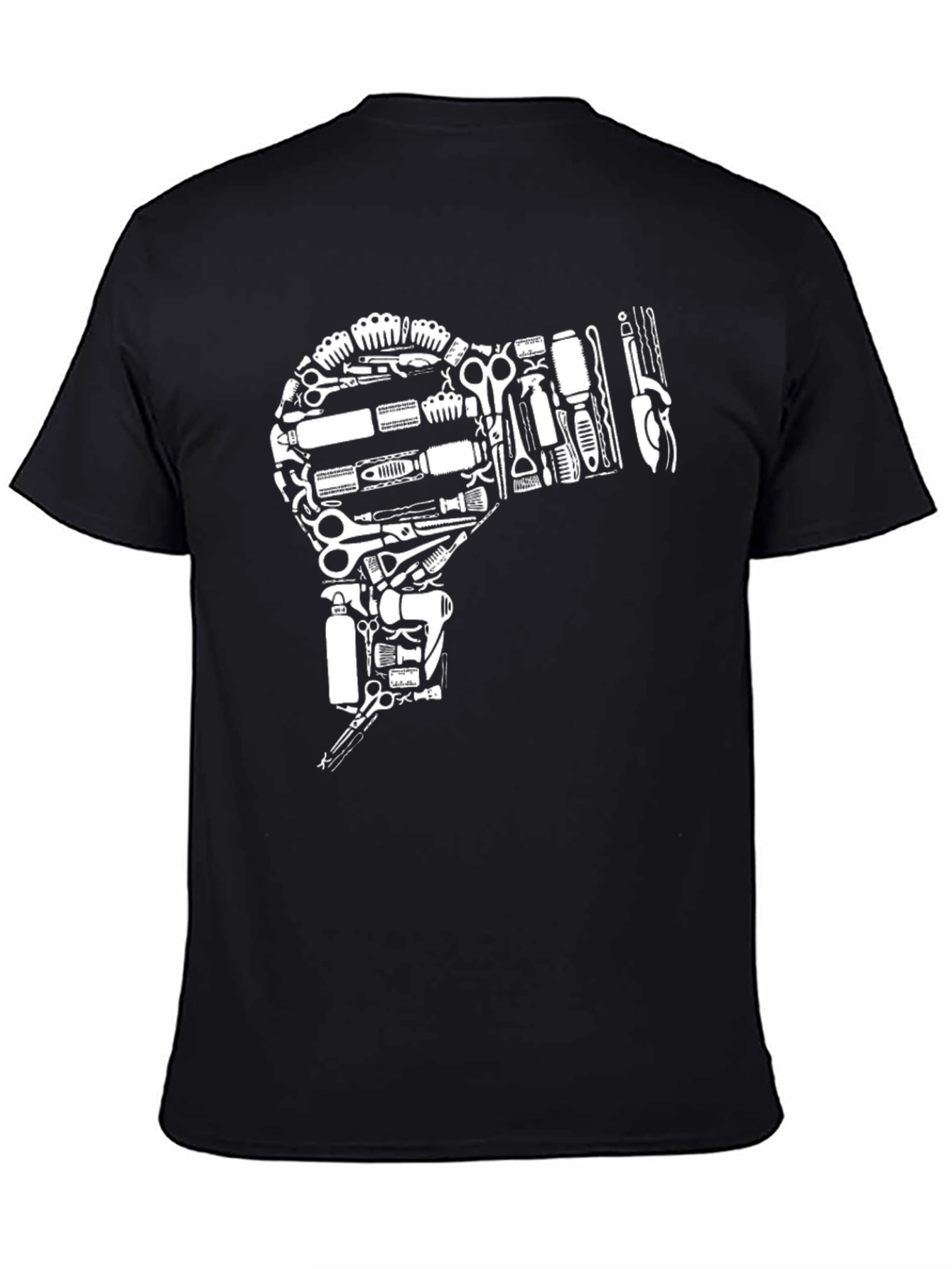 Barber Tool Hair Dryer Black T-Shirt
