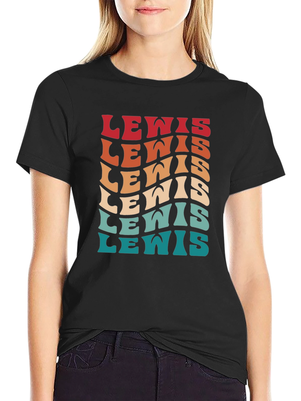 Retro Lewis Text T-Shirt