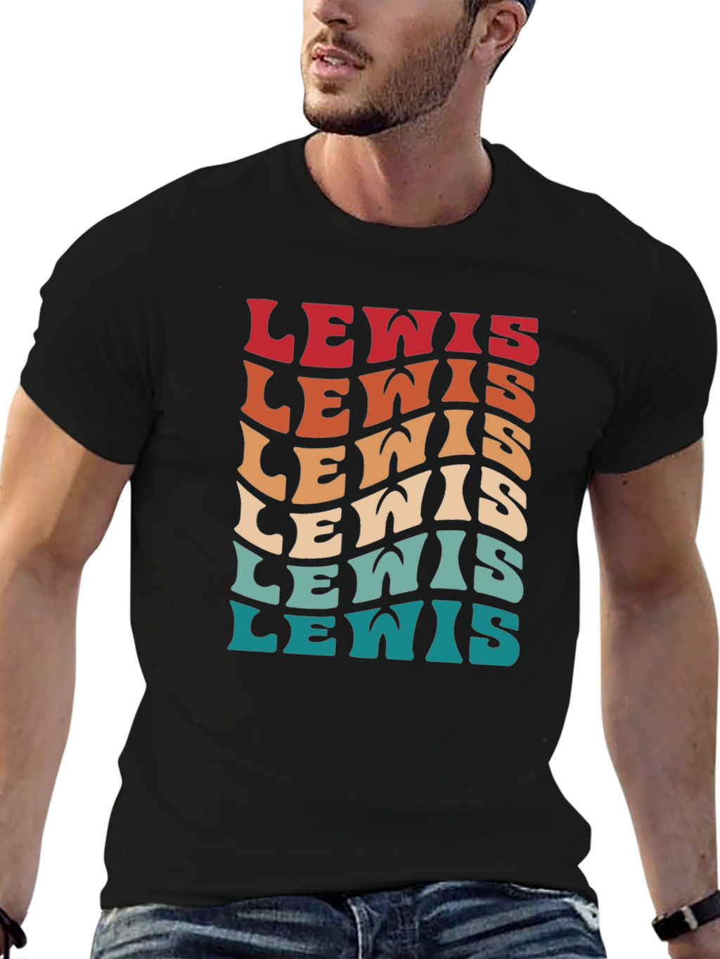 Retro Lewis Text T-Shirt