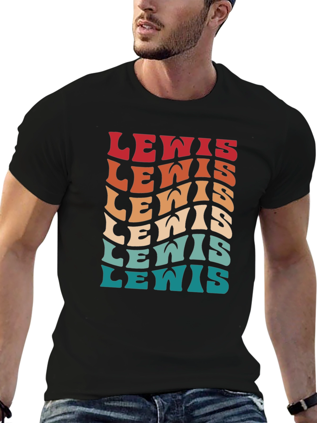 Retro Lewis Text T-Shirt