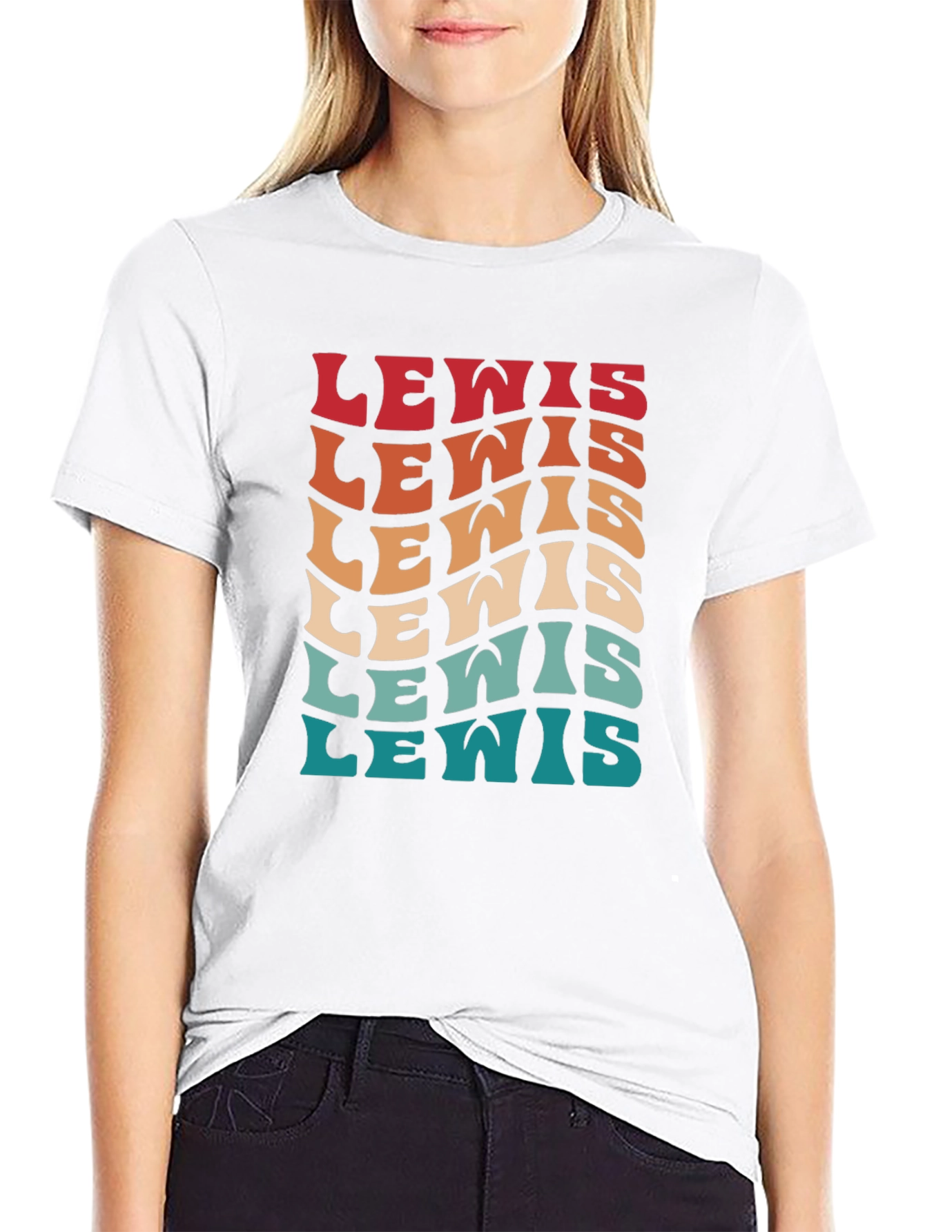 Retro Lewis Text T-Shirt