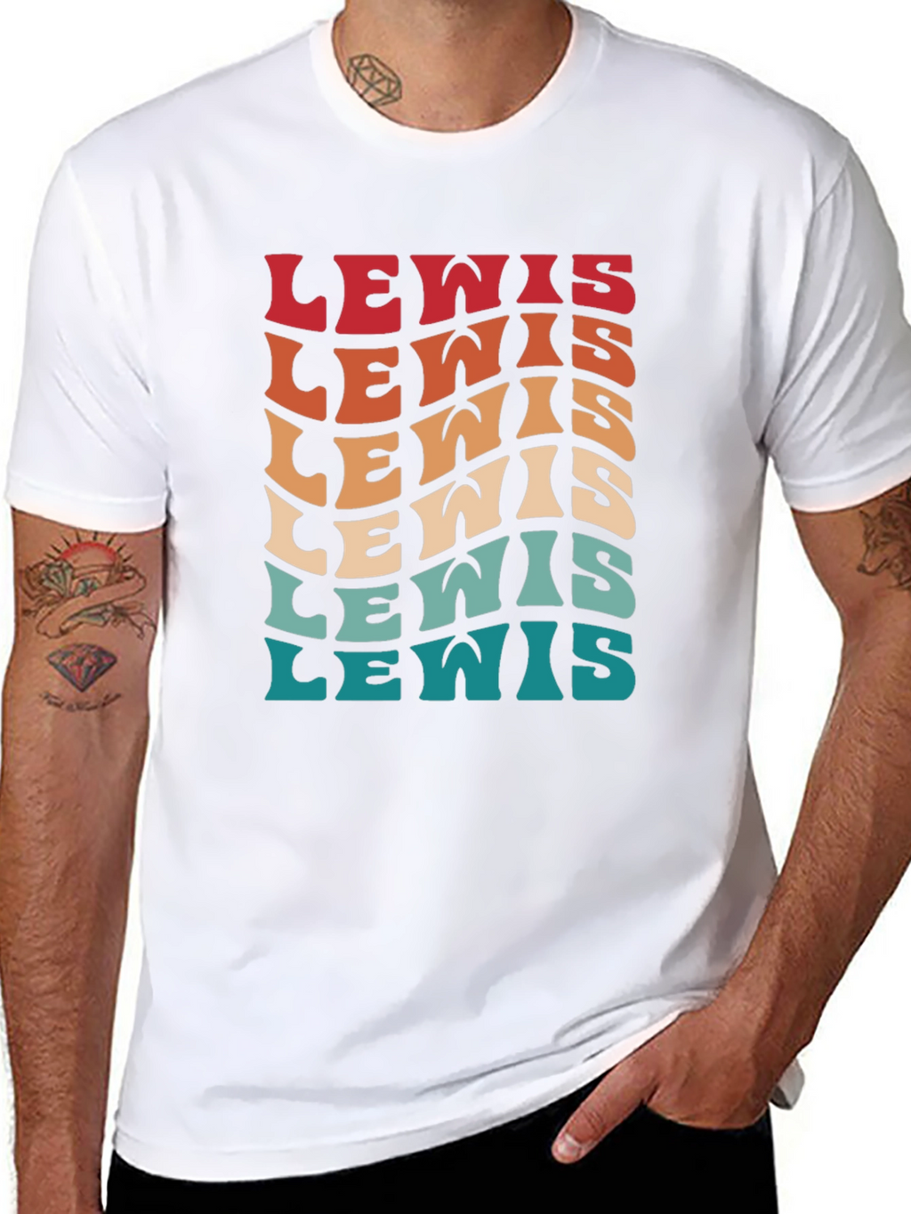 Retro Lewis Text T-Shirt