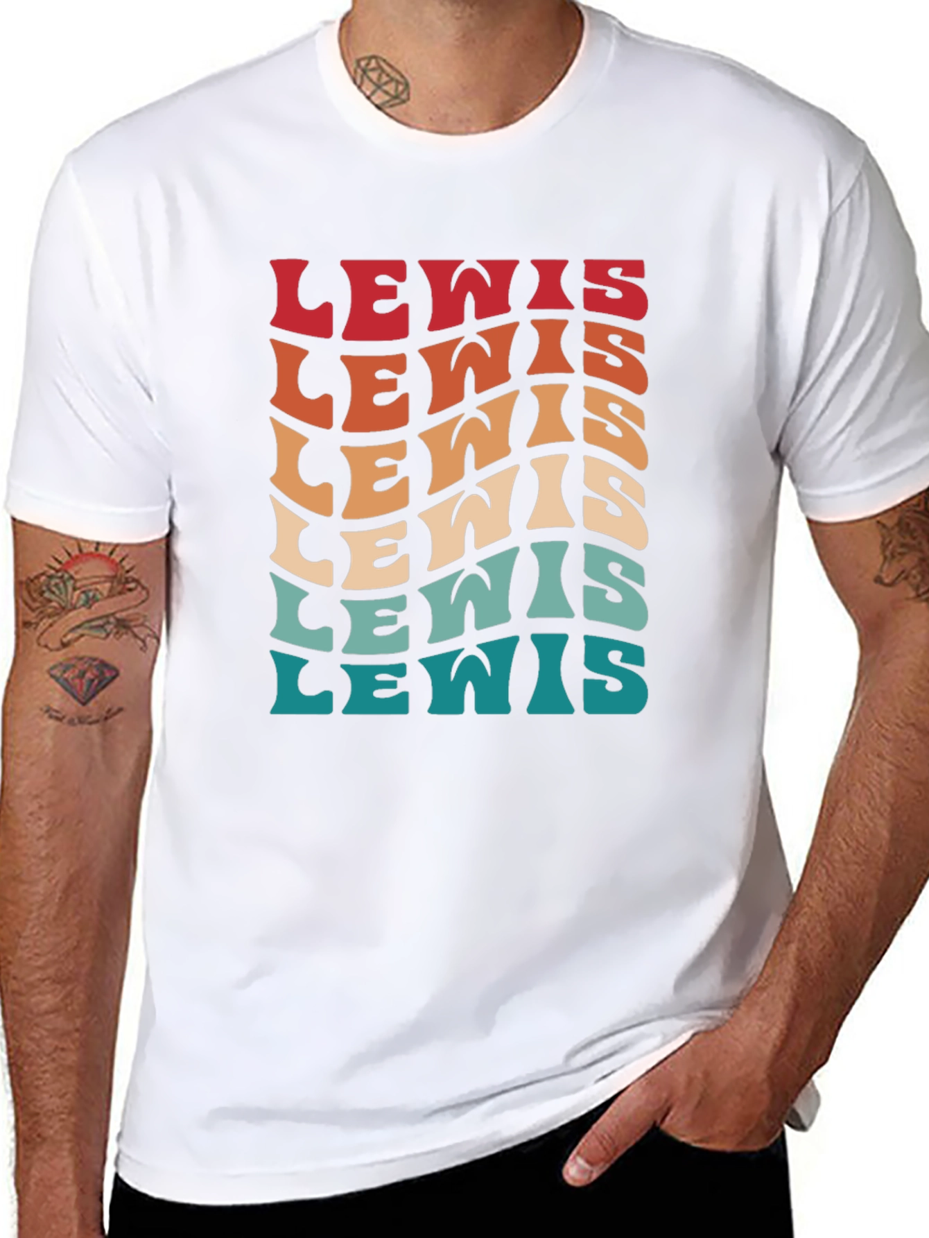Retro Lewis Text T-Shirt