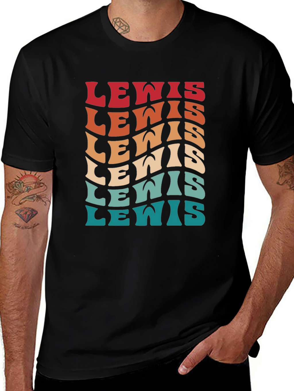Retro Lewis Text T-Shirt