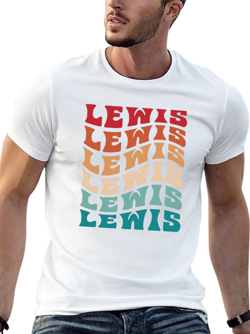 Retro Lewis Text T-Shirt