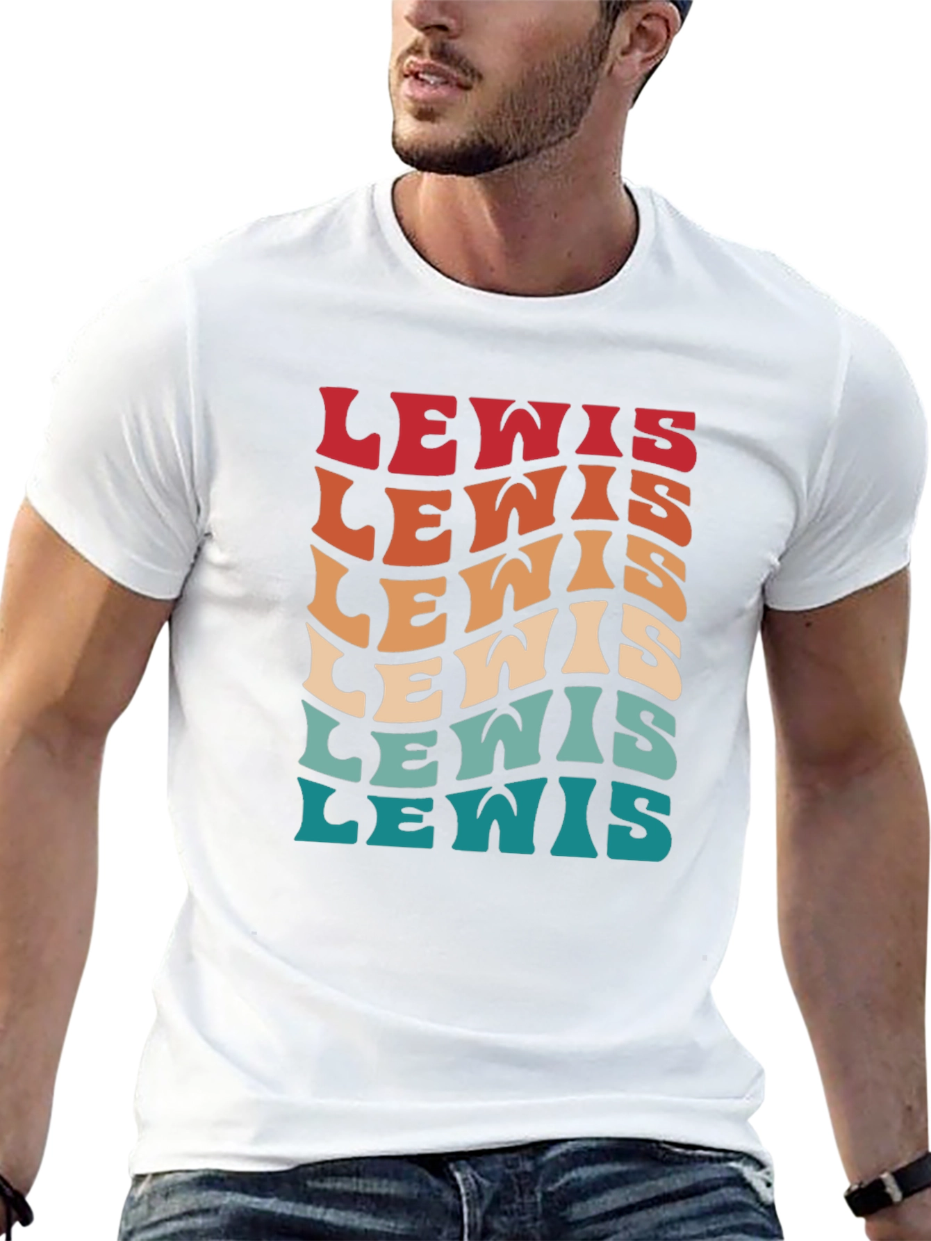 Retro Lewis Text T-Shirt