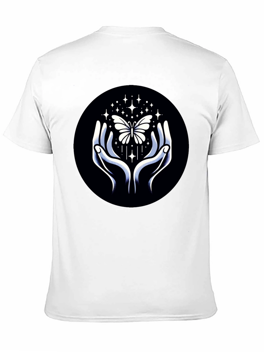 Butterfly Hands Graphic Tee - Stylish Black T-Shirt