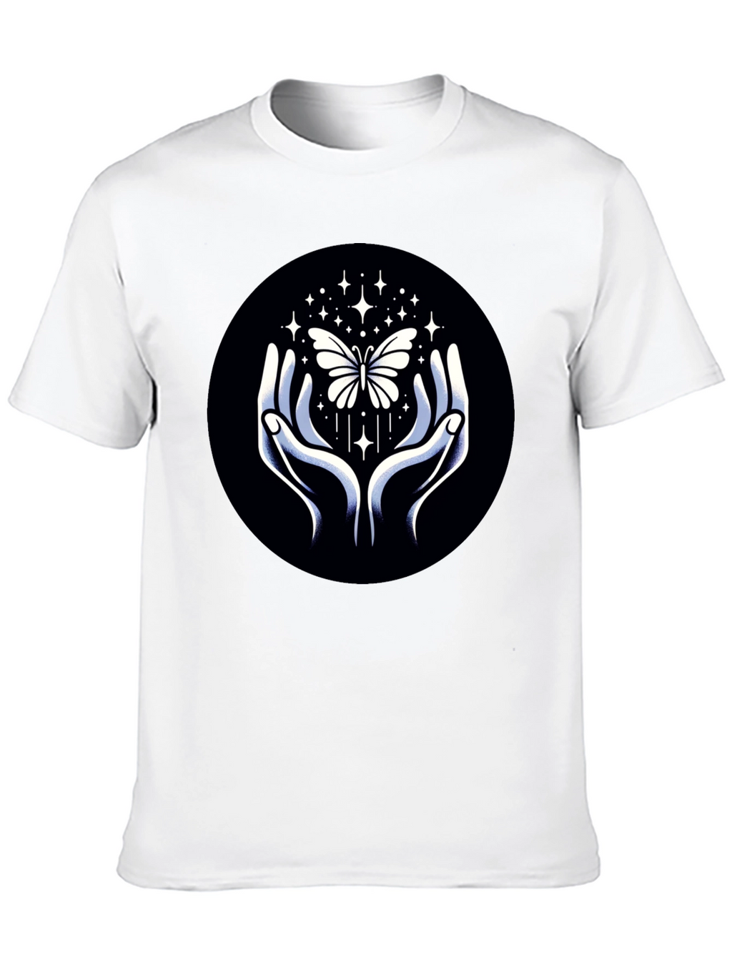 Butterfly Hands Graphic Tee - Stylish Black T-Shirt