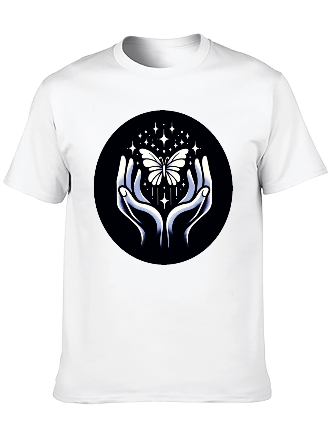 Butterfly Hands Graphic Tee - Stylish Black T-Shirt