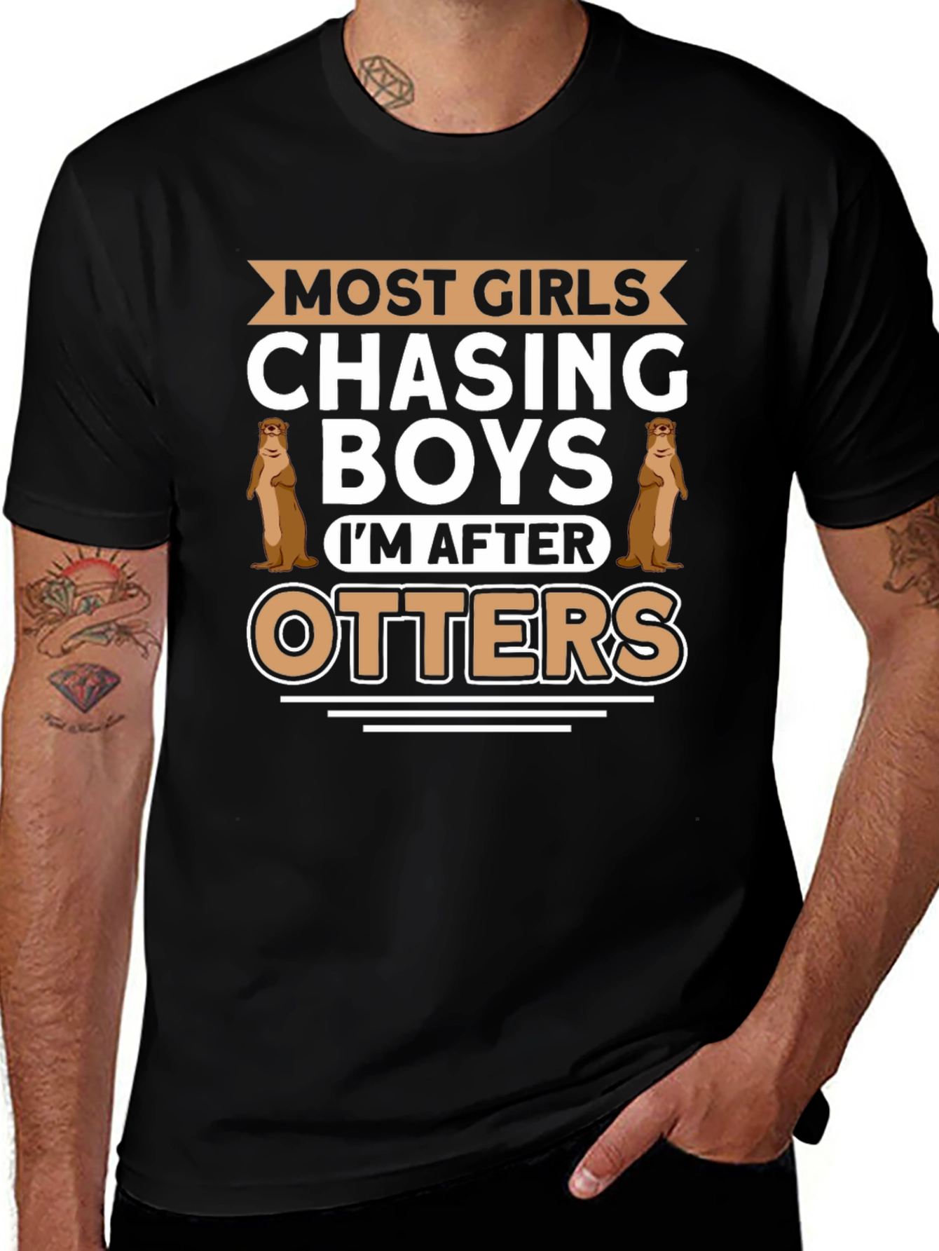 Otter Lover T-Shirt - Most Girls Chasing Boys