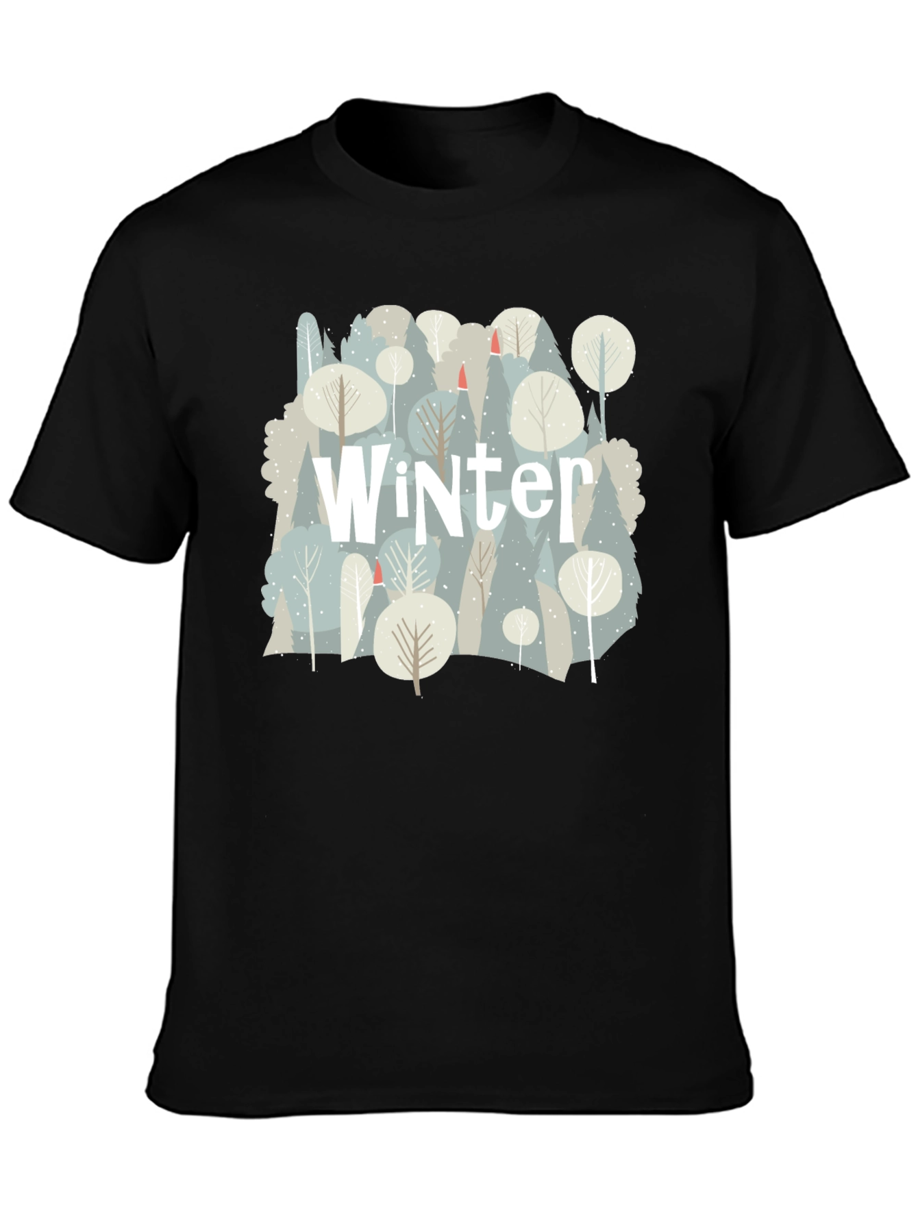 Winter Forest Graphic T-Shirt - Black