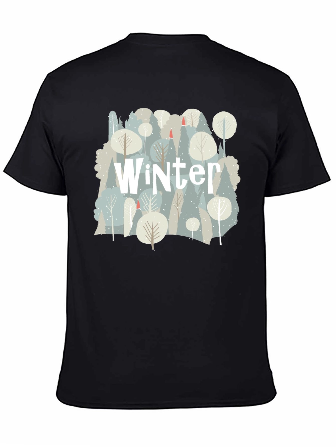 Winter Forest Graphic T-Shirt - Black