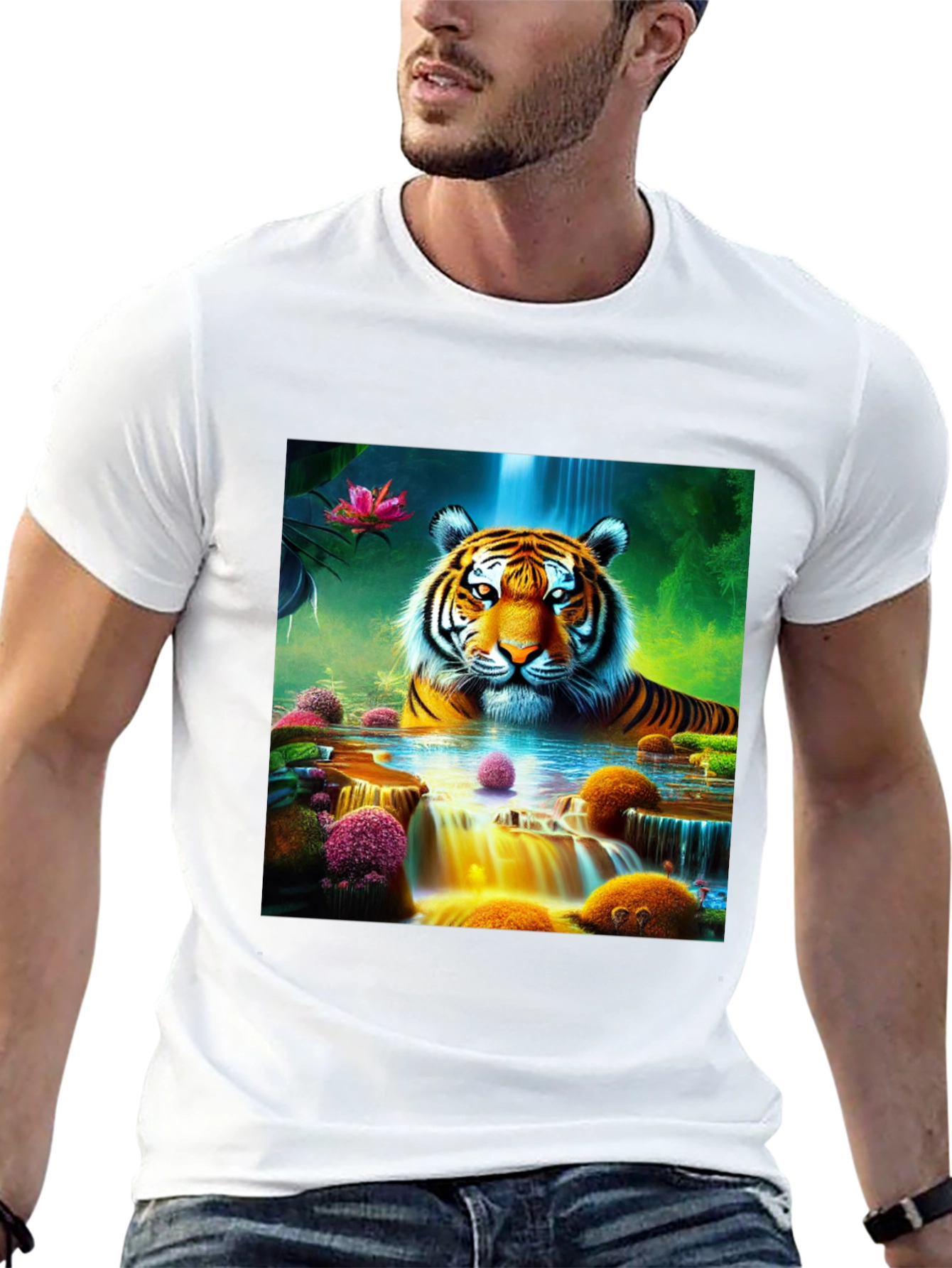Tiger Waterfall Graphic Tee