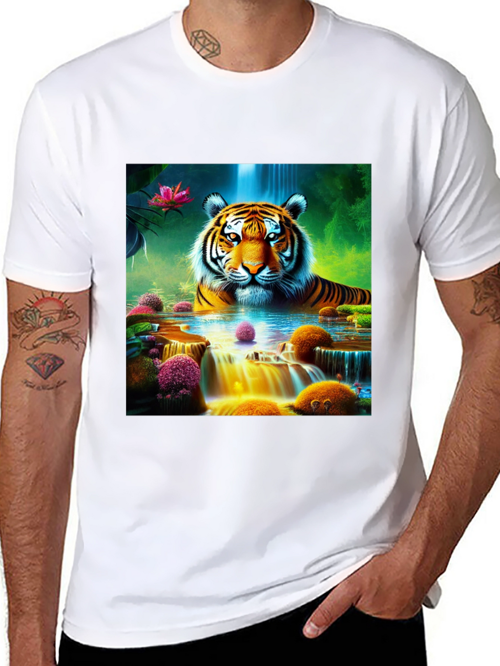 Tiger Waterfall Graphic Tee