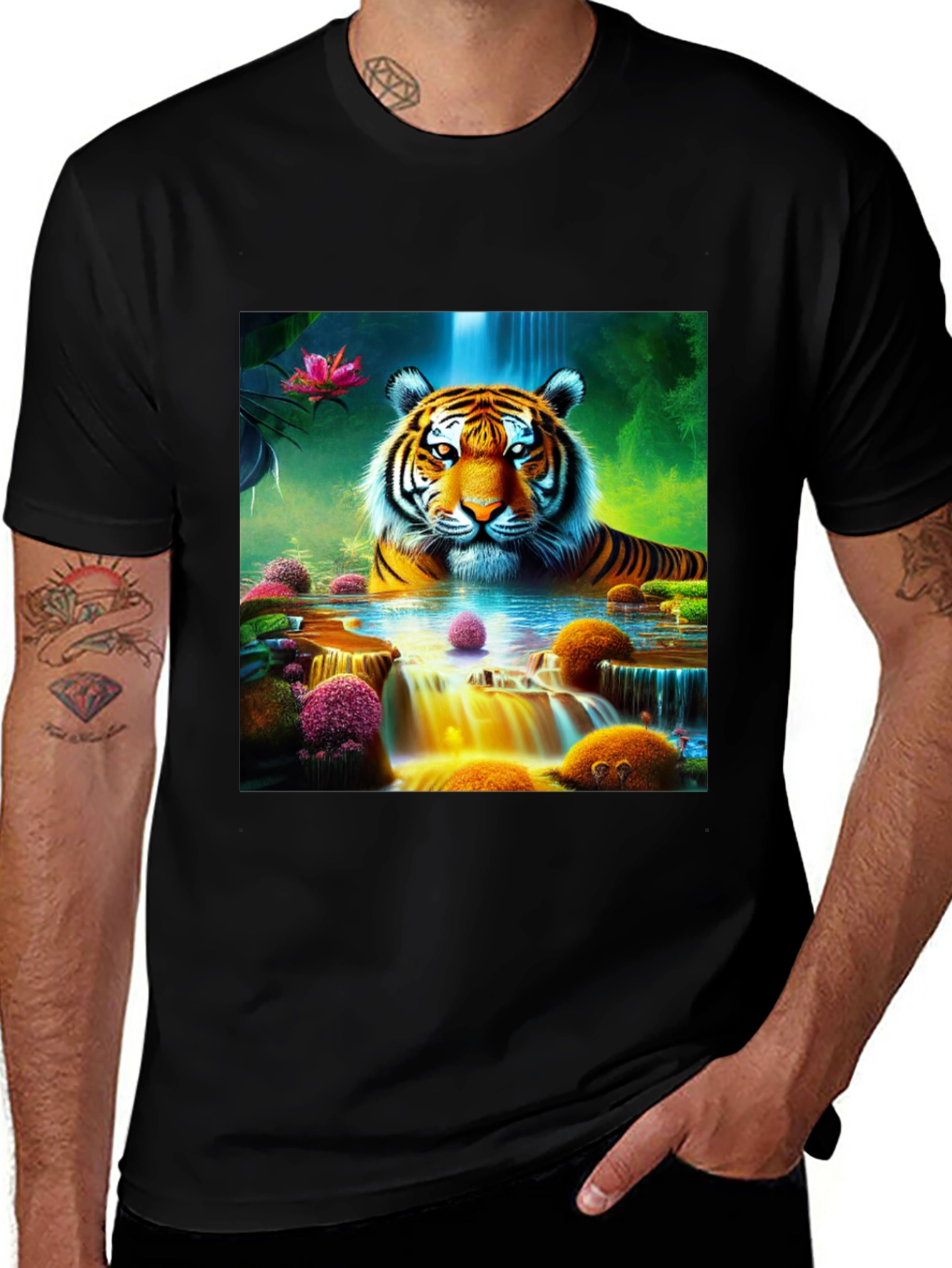 Tiger Waterfall Graphic Tee