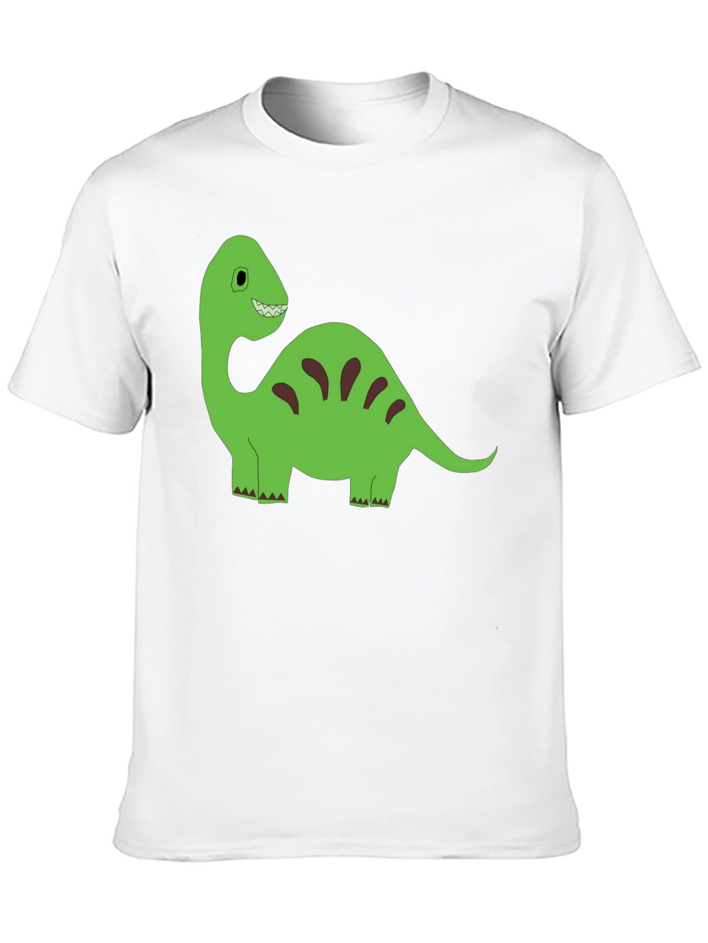 Cartoon Dinosaur Graphic Tee - Black Cotton T-Shirt