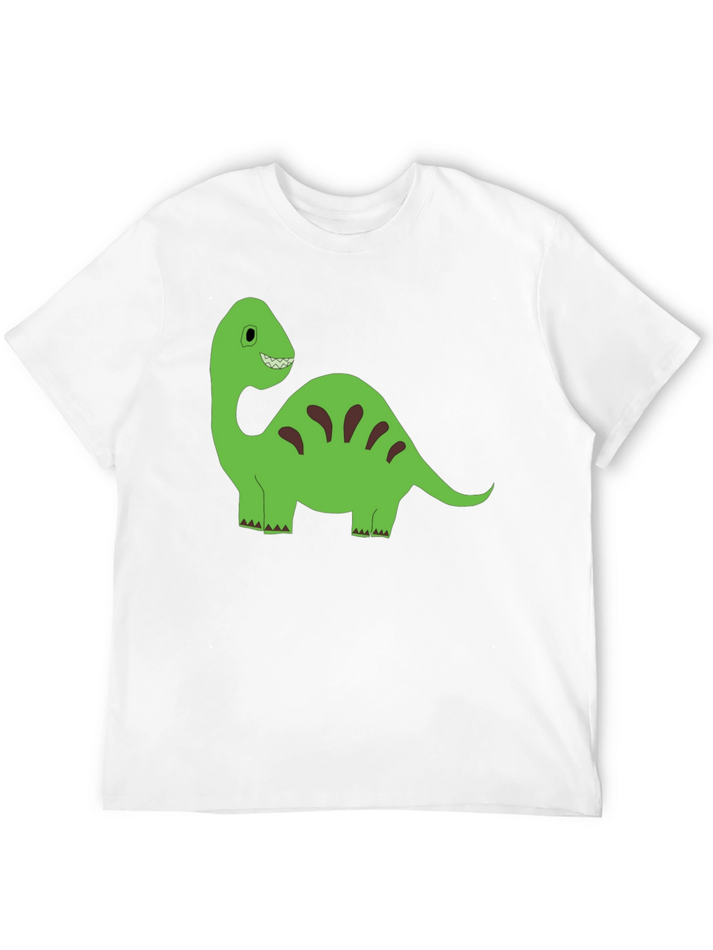Cartoon Dinosaur Graphic Tee - Black Cotton T-Shirt