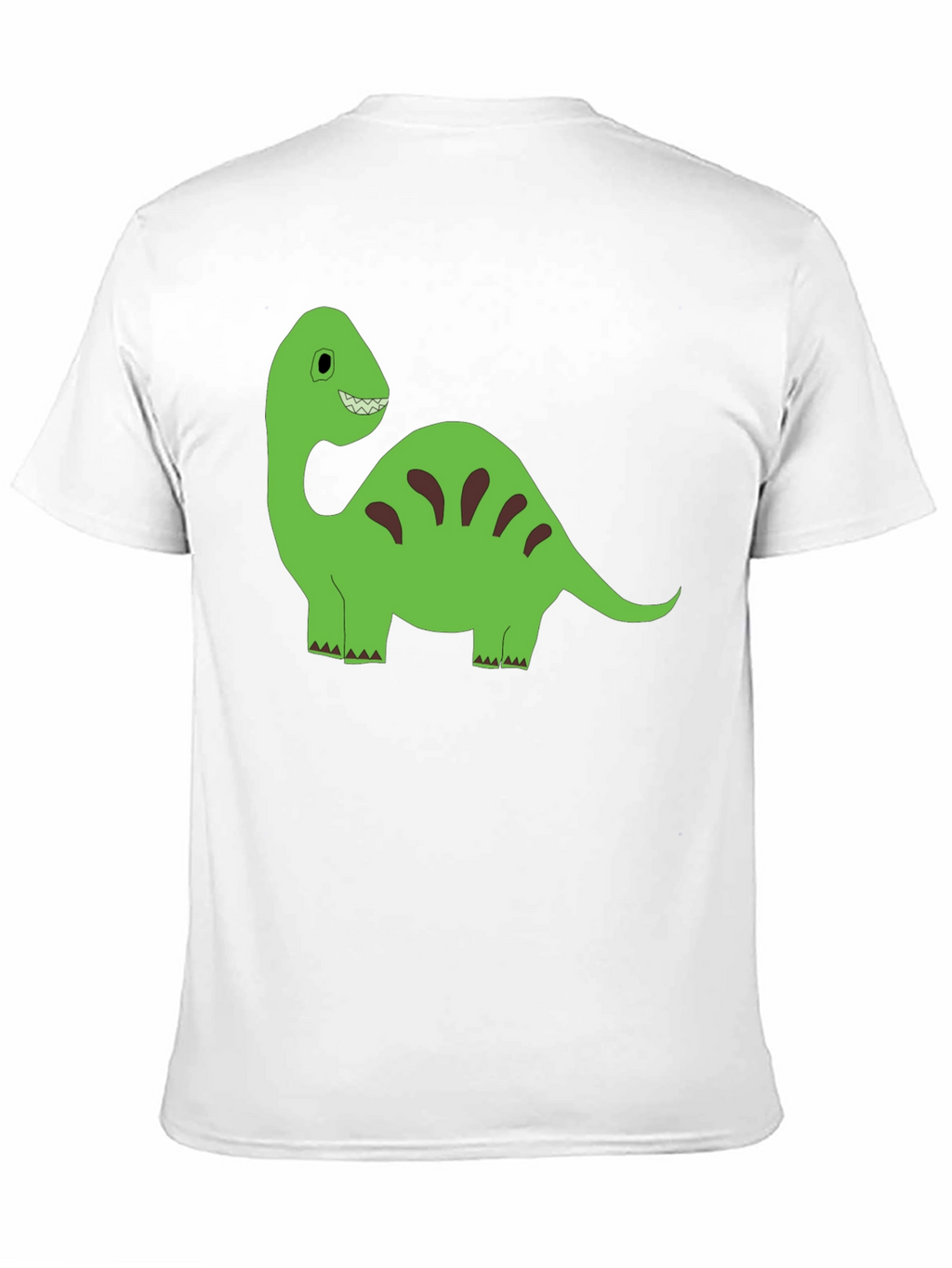 Cartoon Dinosaur Graphic Tee - Black Cotton T-Shirt