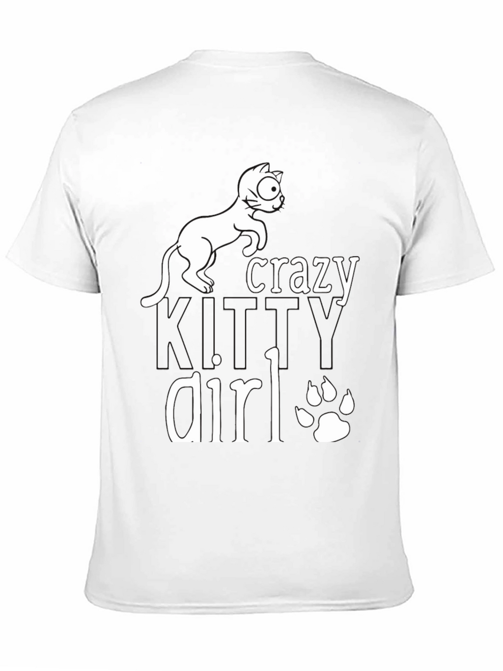 Crazy Cat Girl T-Shirt - Black Cotton Tee