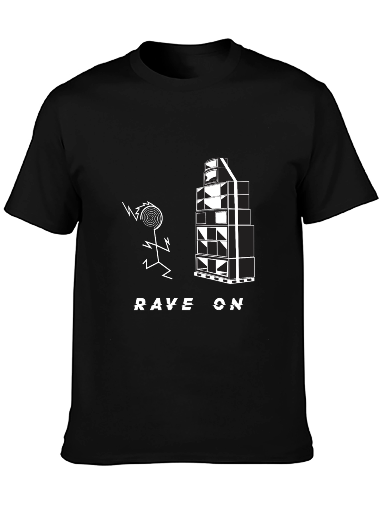 Rave On Black Graphic Tee