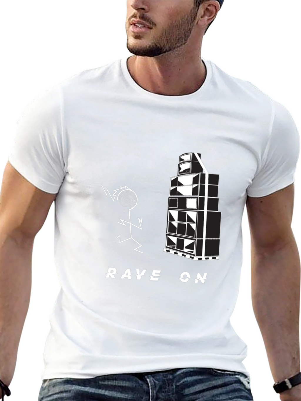 Rave On Black Graphic Tee