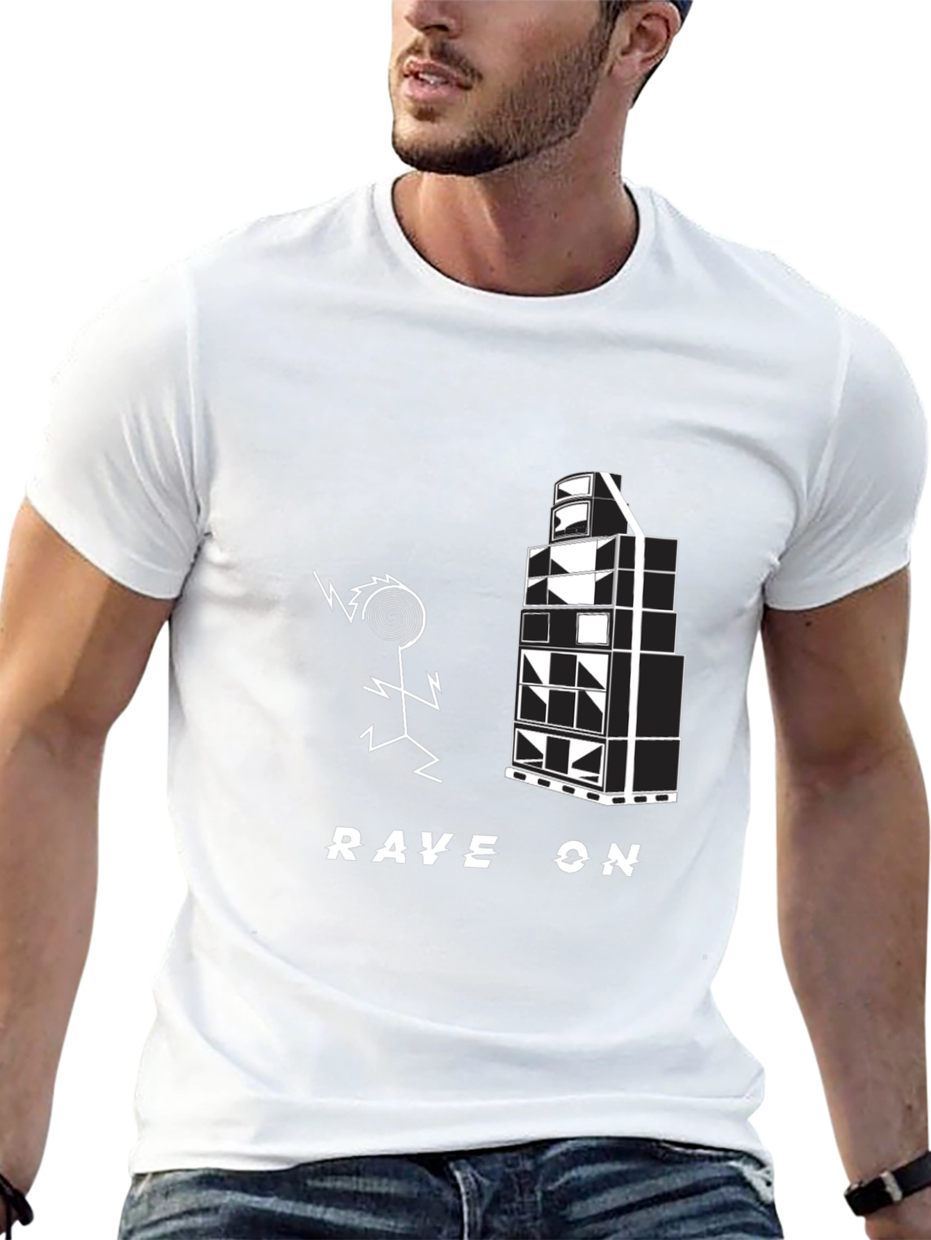 Rave On Black Graphic Tee