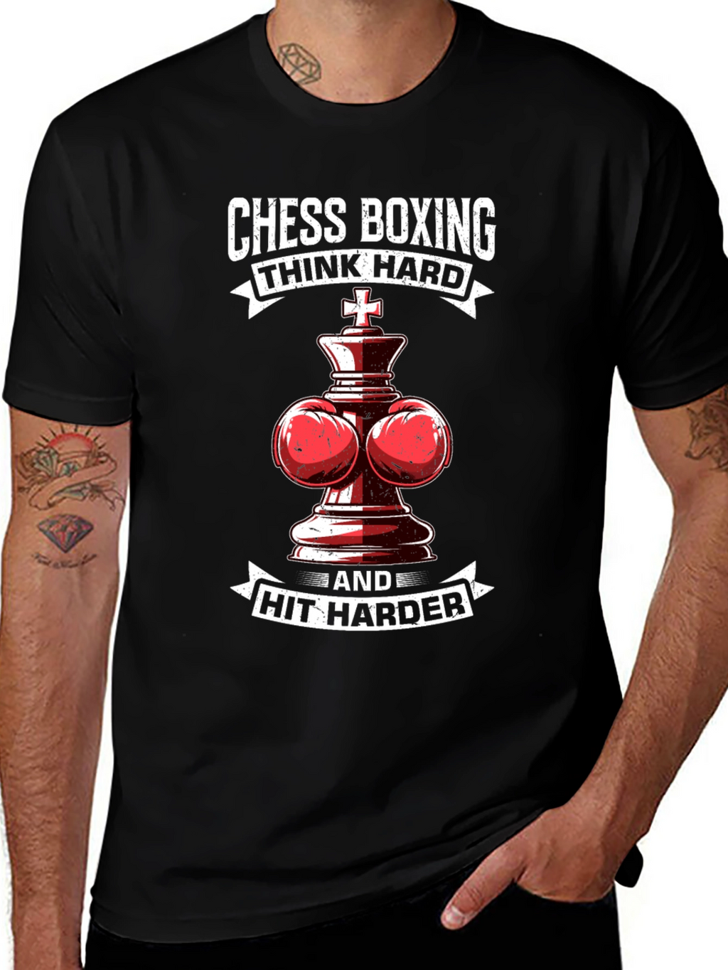 Chess Boxing T-Shirt: Think Hard Hit Harder