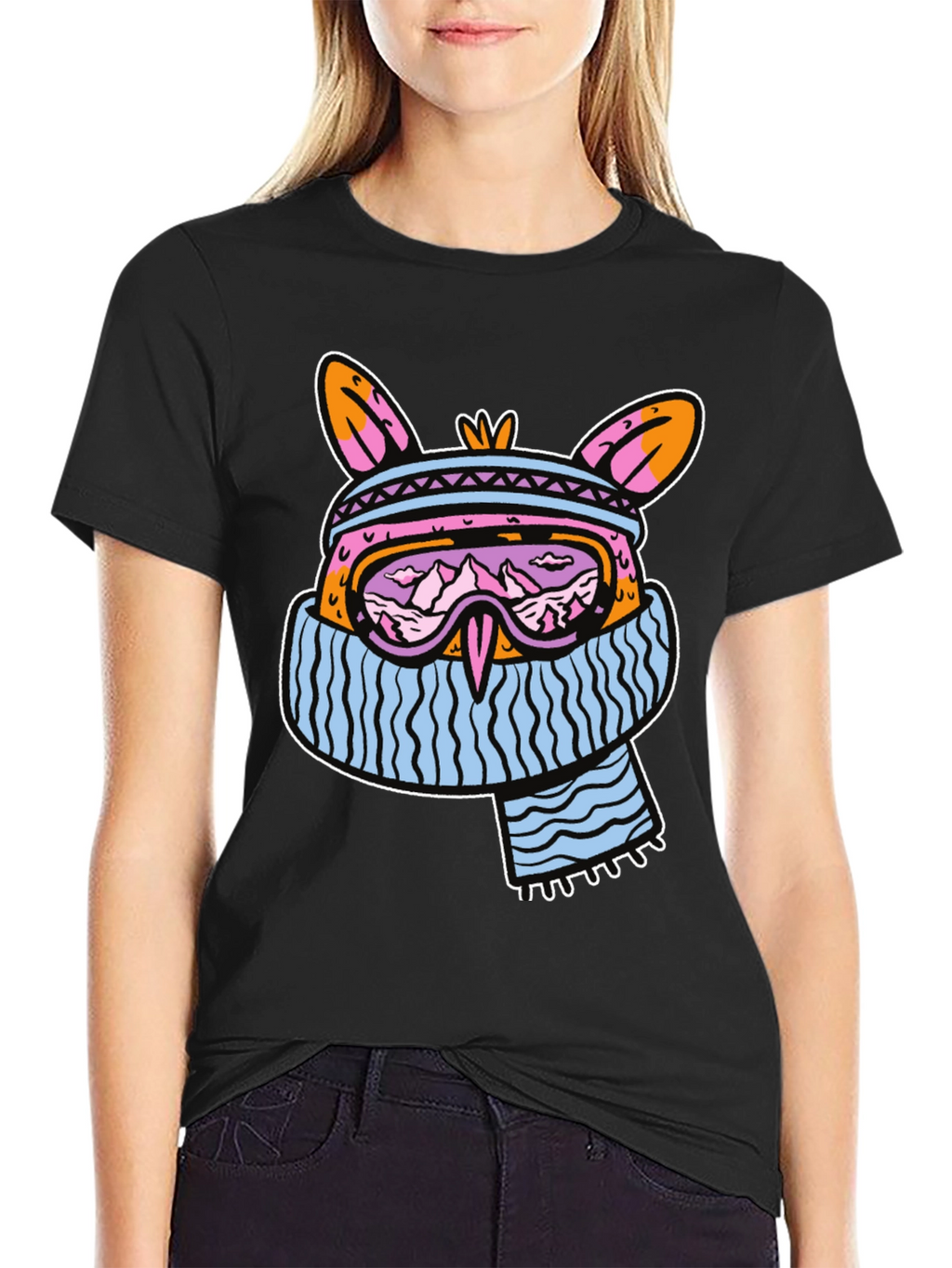Ski Bunny Graphic Tee - Black Casual Shirt