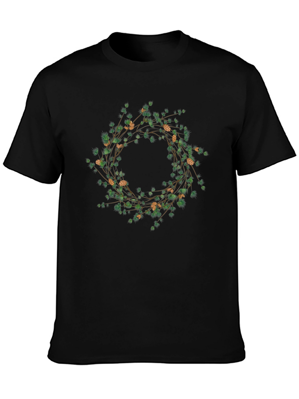 Botanical Wreath Graphic Tee - Black