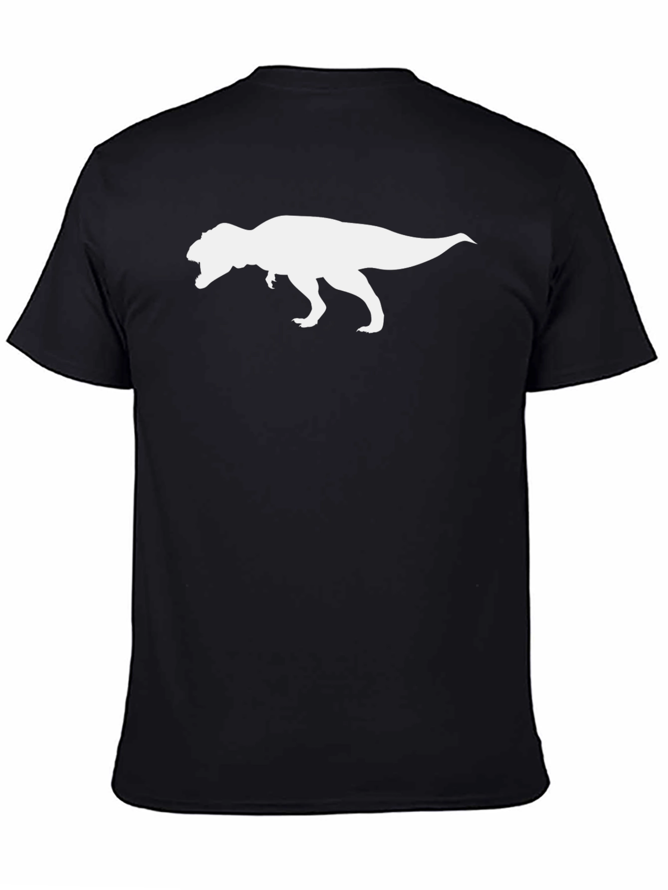 T-Rex Silhouette Black Cotton Graphic Tee